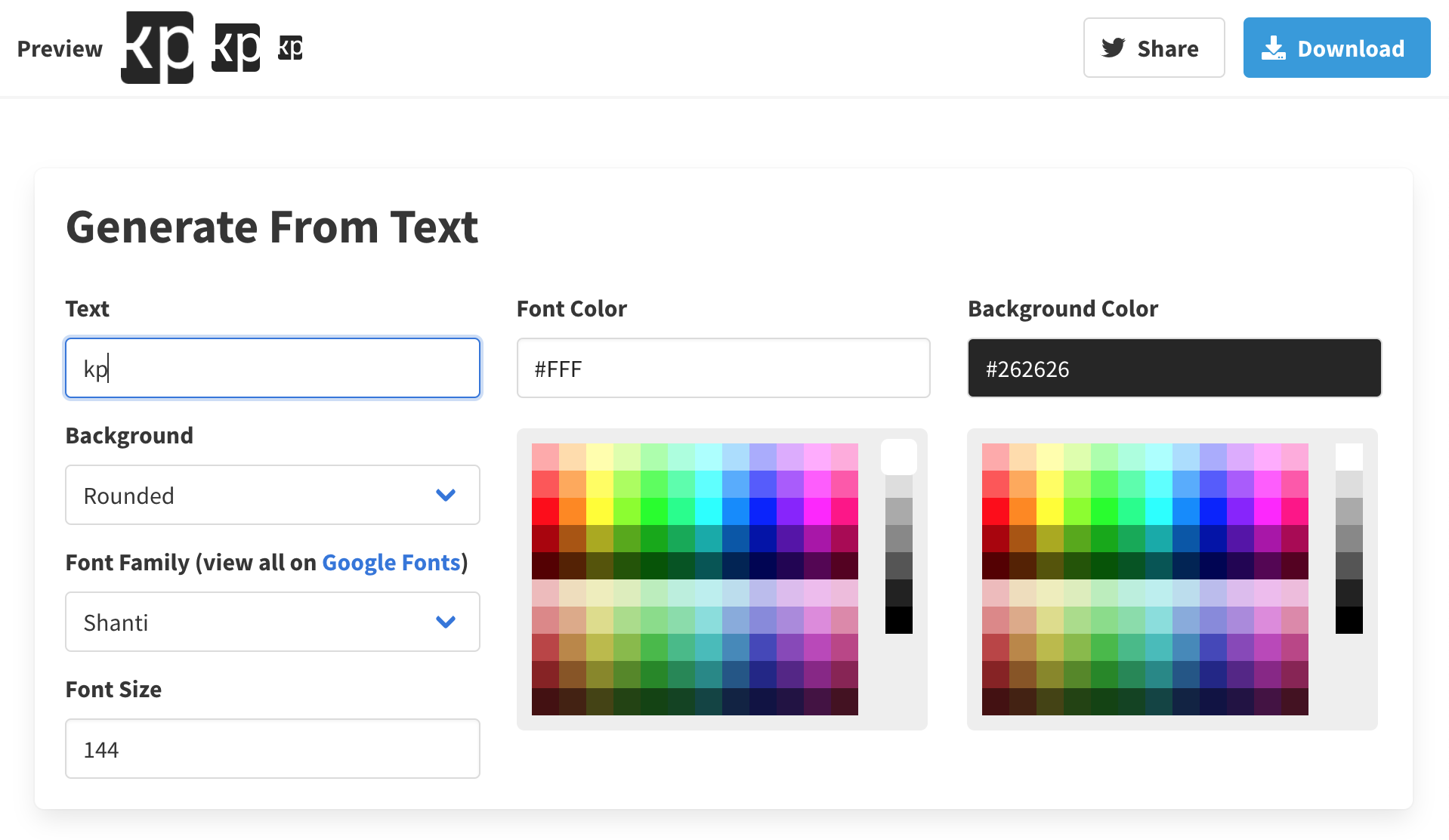 Screenshot of my final favicon design